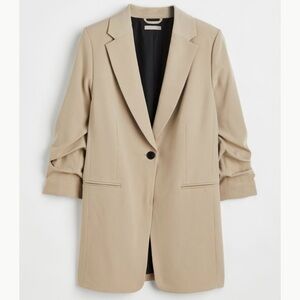 H&M Gathered-Sleeve Blazer